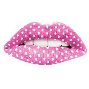 Pink Polka Dot Print Temporary Lip Tattoo