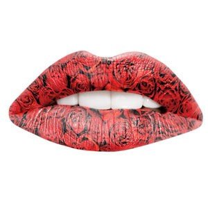 Red Rose Print Temporary Lip Tattoo