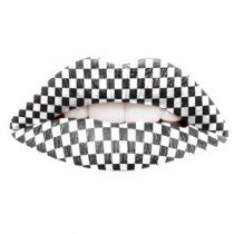Checkerboard Print Temporary Lip Tattoo